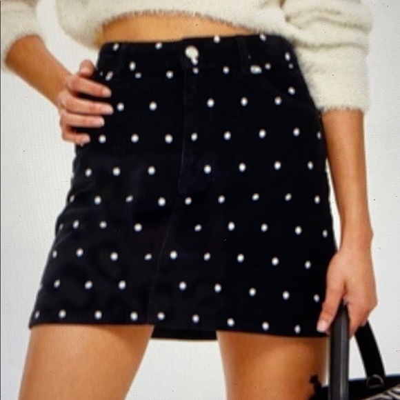 Topshop Dresses & Skirts - Topshop Corduroy Polka Dot Mini Skirt